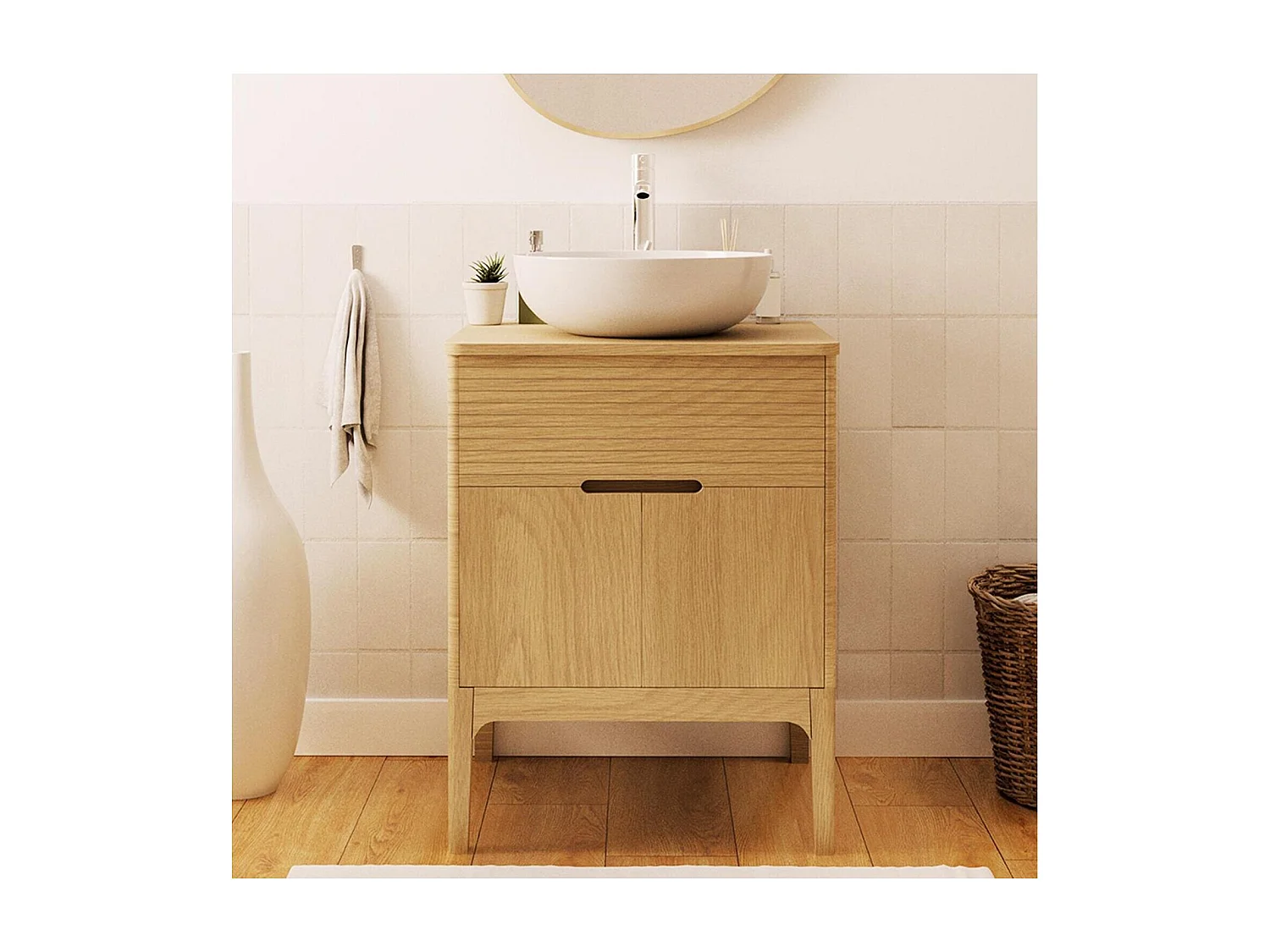 Mueble de lavabo individual + lavabo ALASKA