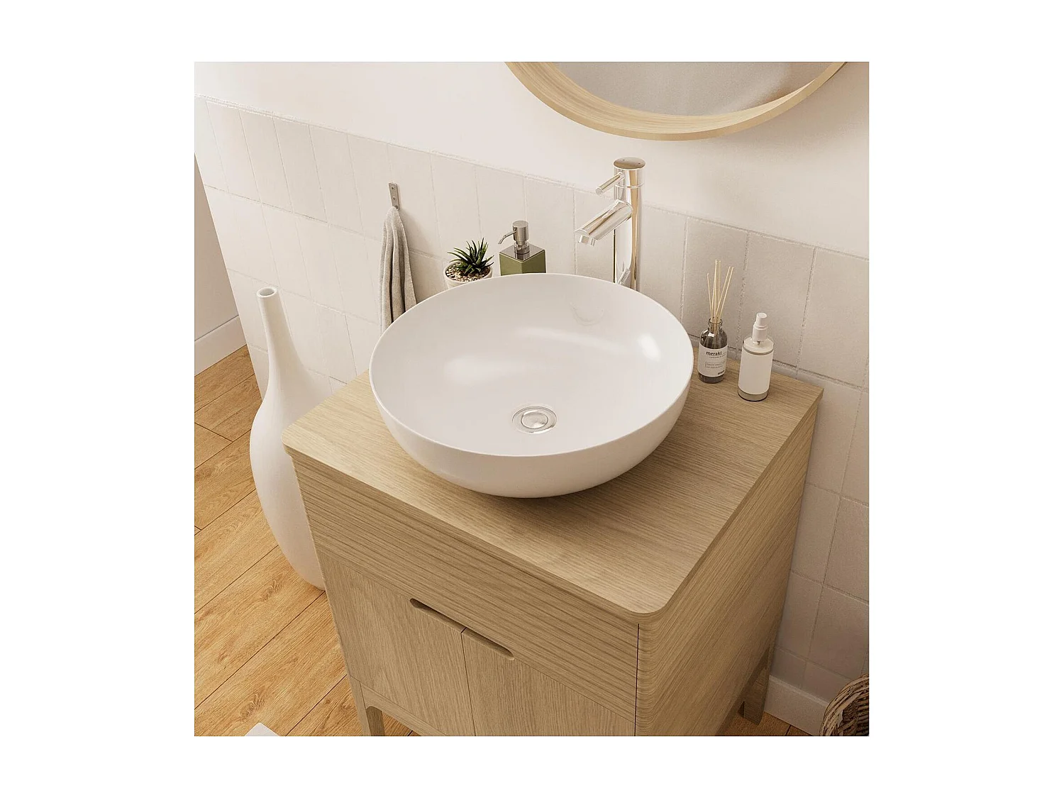 Mueble de lavabo individual + lavabo ALASKA