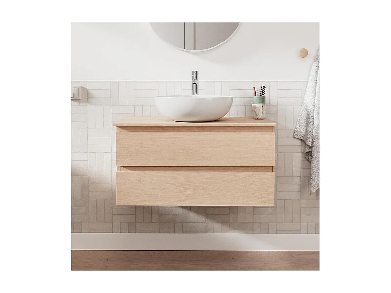 Mobile lavabo singolo 80 cm + lavabo + rubinetto SORRENTO