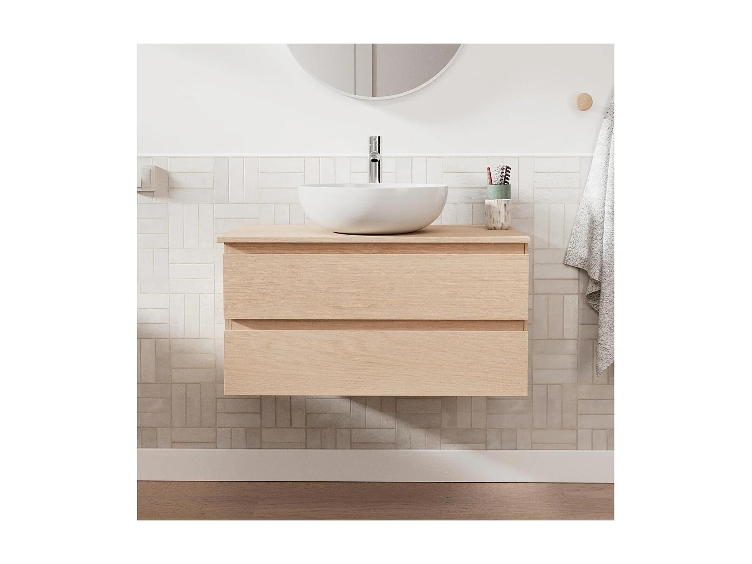 Enkele spoelbakset 80 cm + spoelbak + SORRENTO kraan