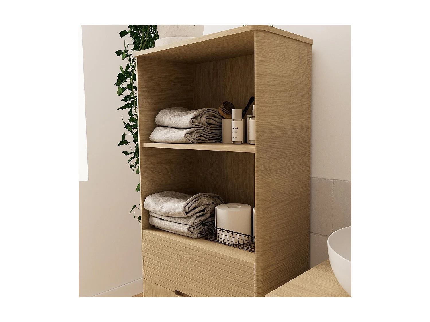 Enkele unit + wastafel + kraan + spiegel + ALASKA hals