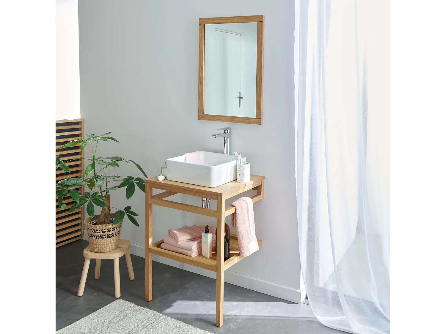 Einzelmöbel + Waschbecken + HOPP-Spiegel