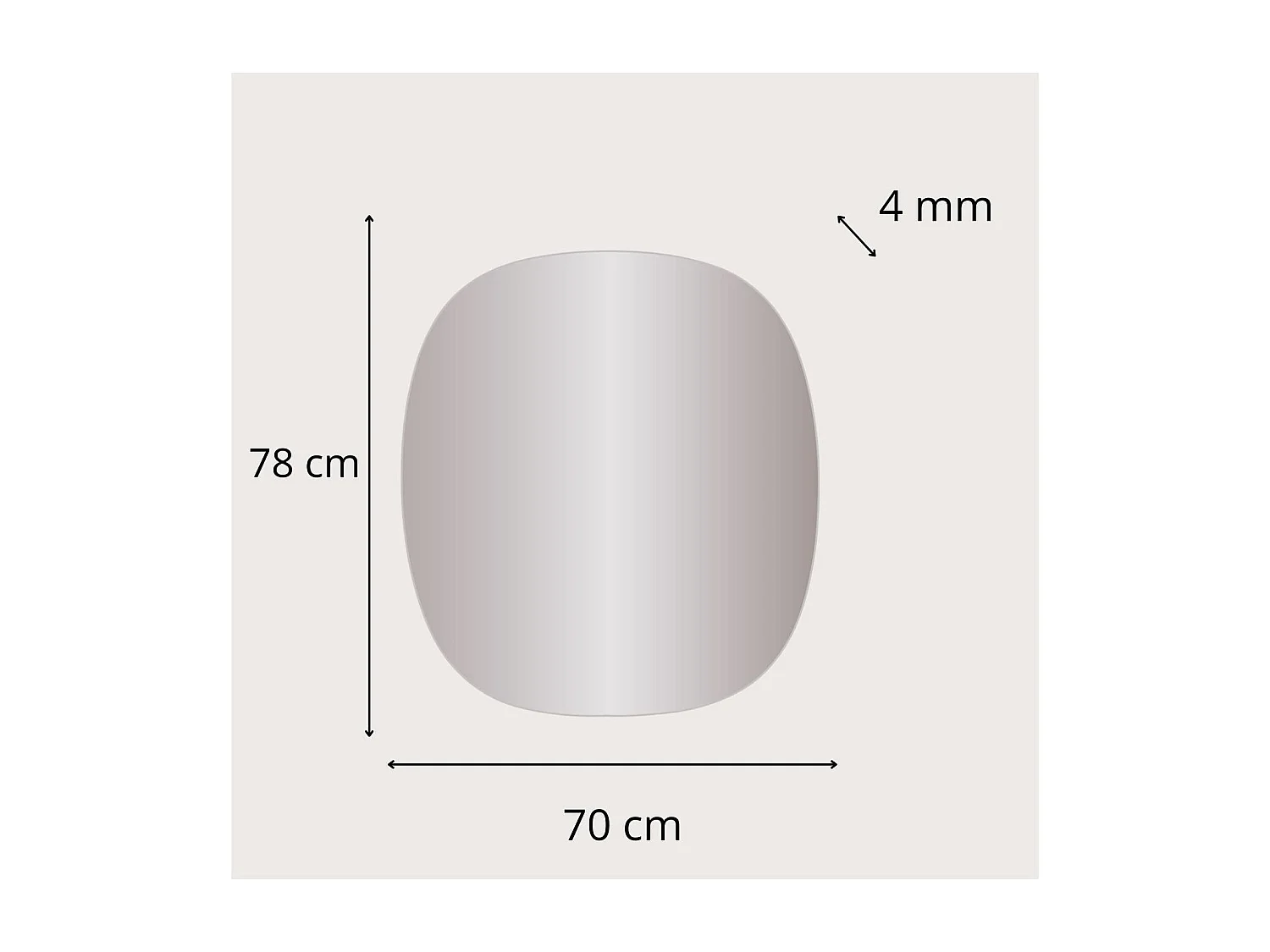 Miroir LED organique réversible 70x78cm