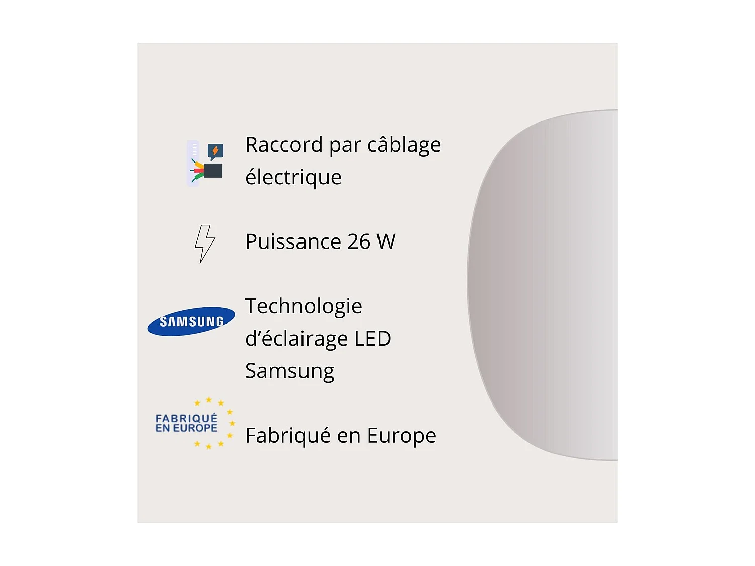 Miroir LED organique réversible 70x78cm