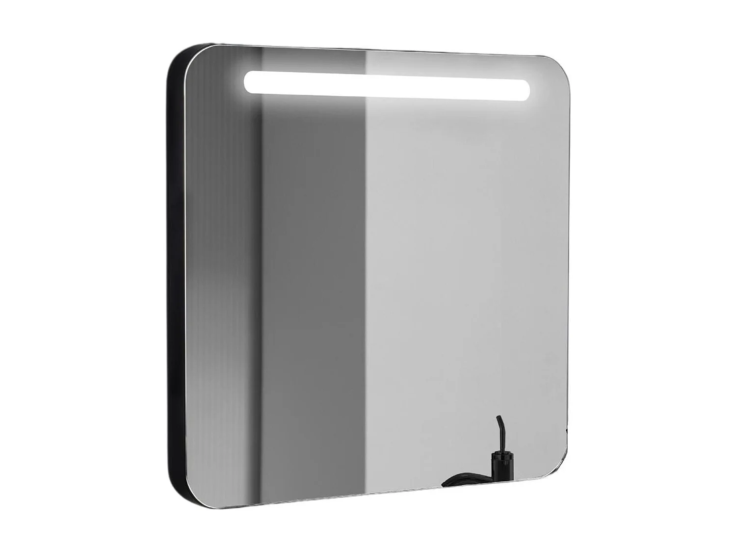 Miroir LED avec cadre en alu noir 60x70cm