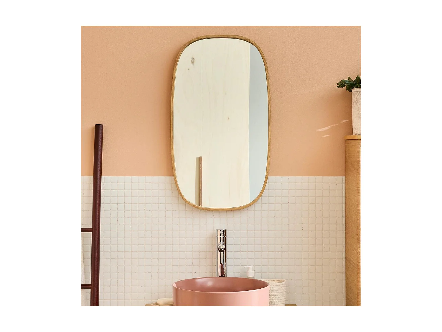 Ovale eiken spiegel 40x70cm MELOE