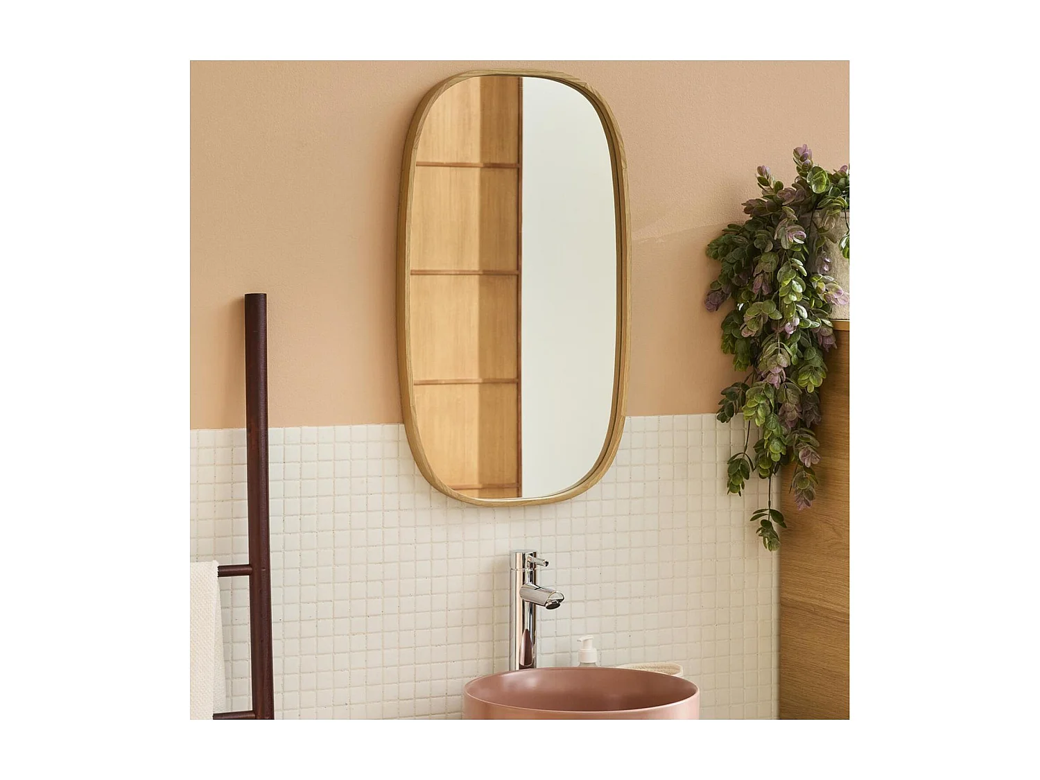 Ovale eiken spiegel 40x70cm MELOE