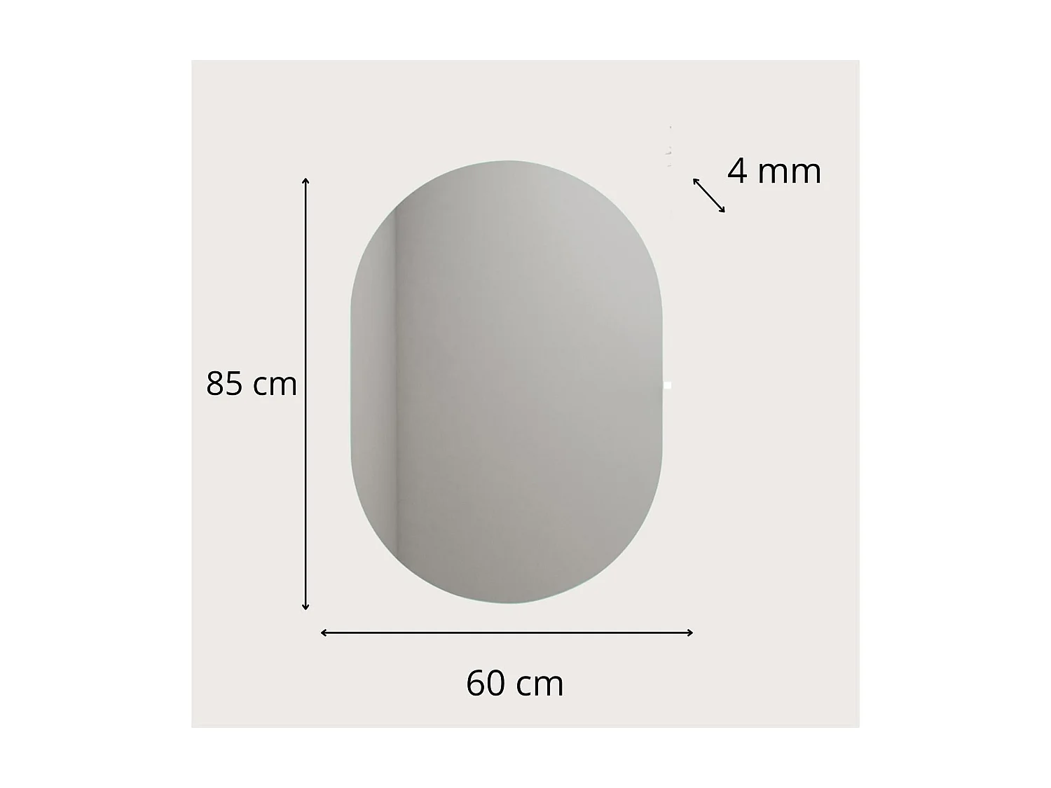 Miroir LED ovale réversible 60x85cm