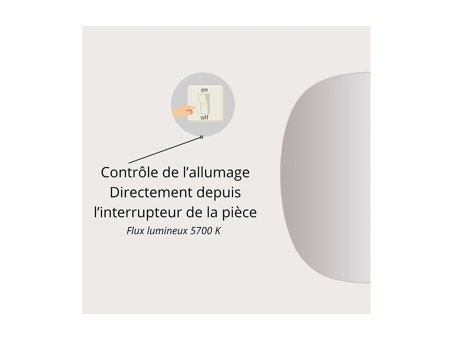 Miroir LED ovale réversible 60x85cm