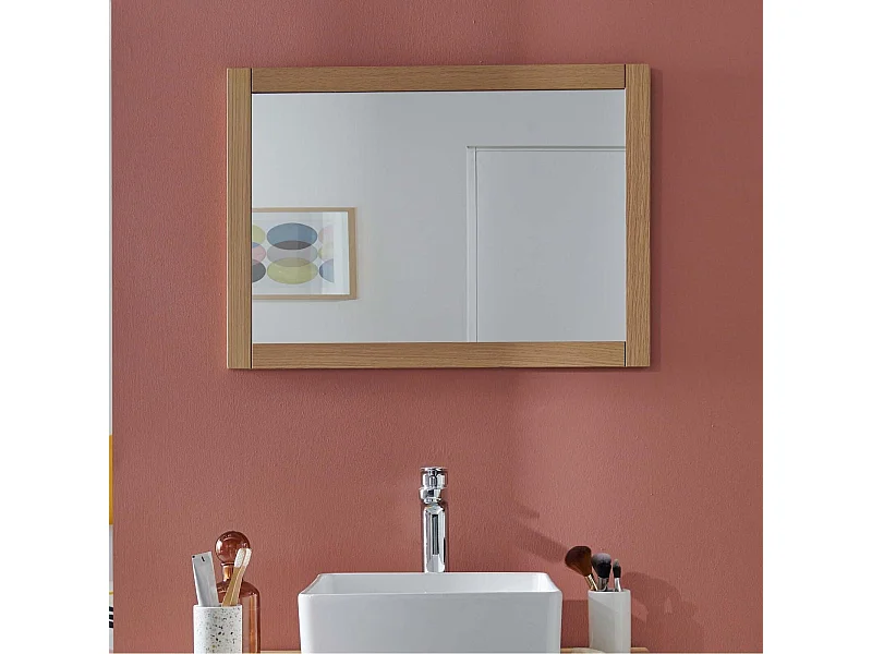 Miroir rectangulaire en chêne réversible 50x70cm