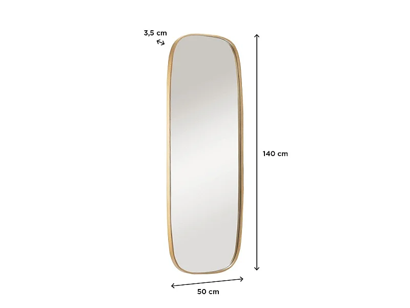 Miroir rectangulaire chêne FLOKI 50x140