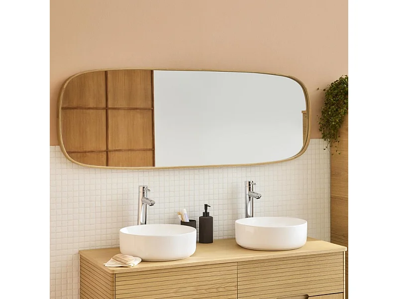 Miroir rectangulaire chêne FLOKI 50x140