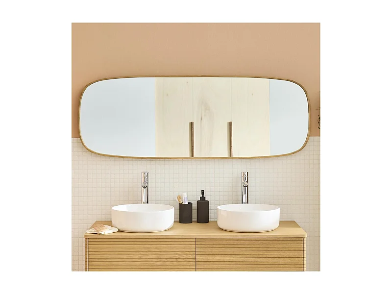 Miroir rectangulaire réversible en chêne 50x140cm