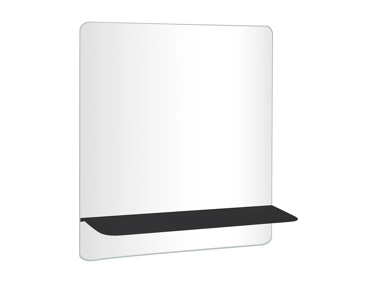 Miroir rectangulaire avec tablette en métal 60x70cm