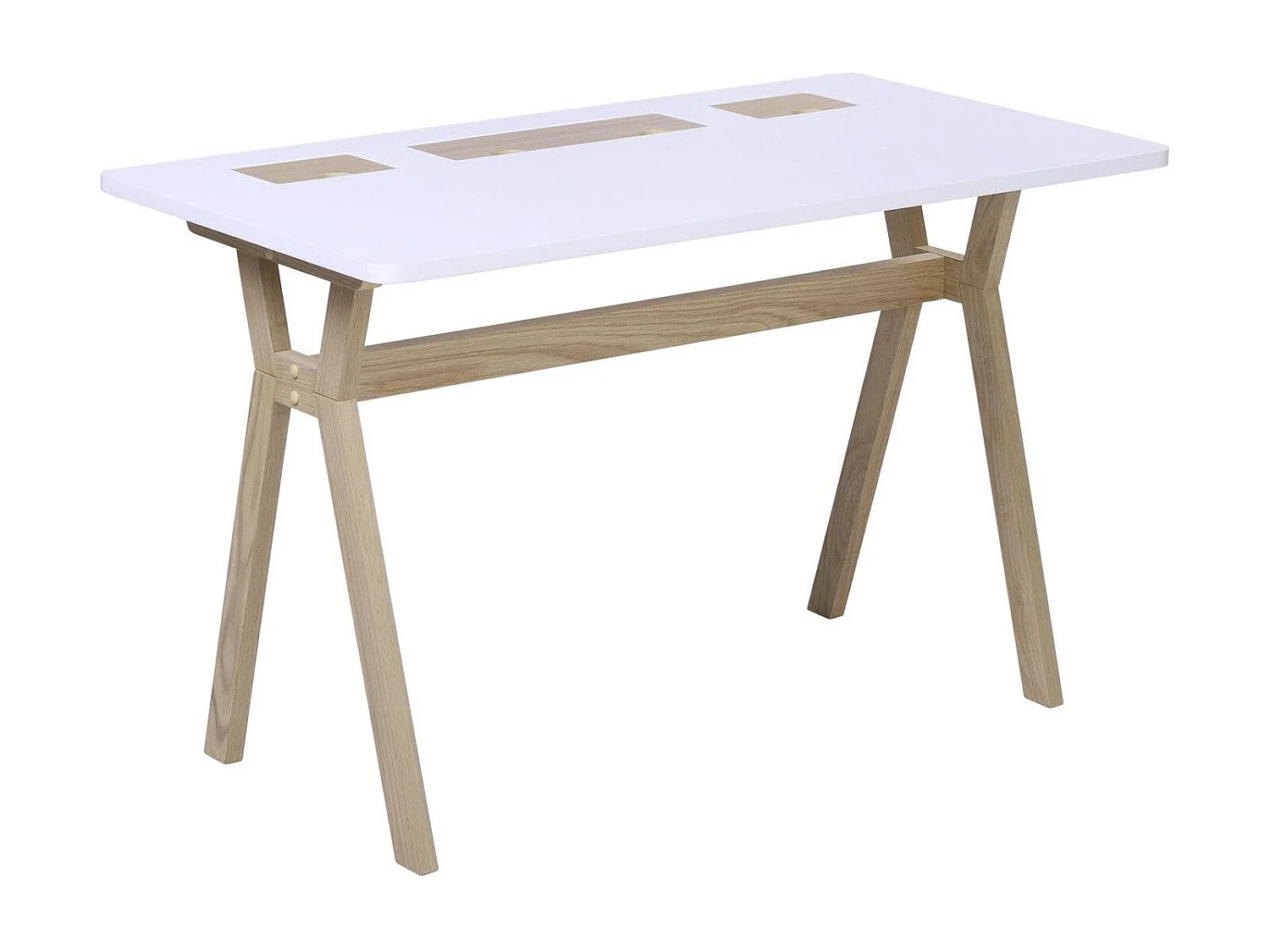 Bureau scandinave chêne et blanc 120cm