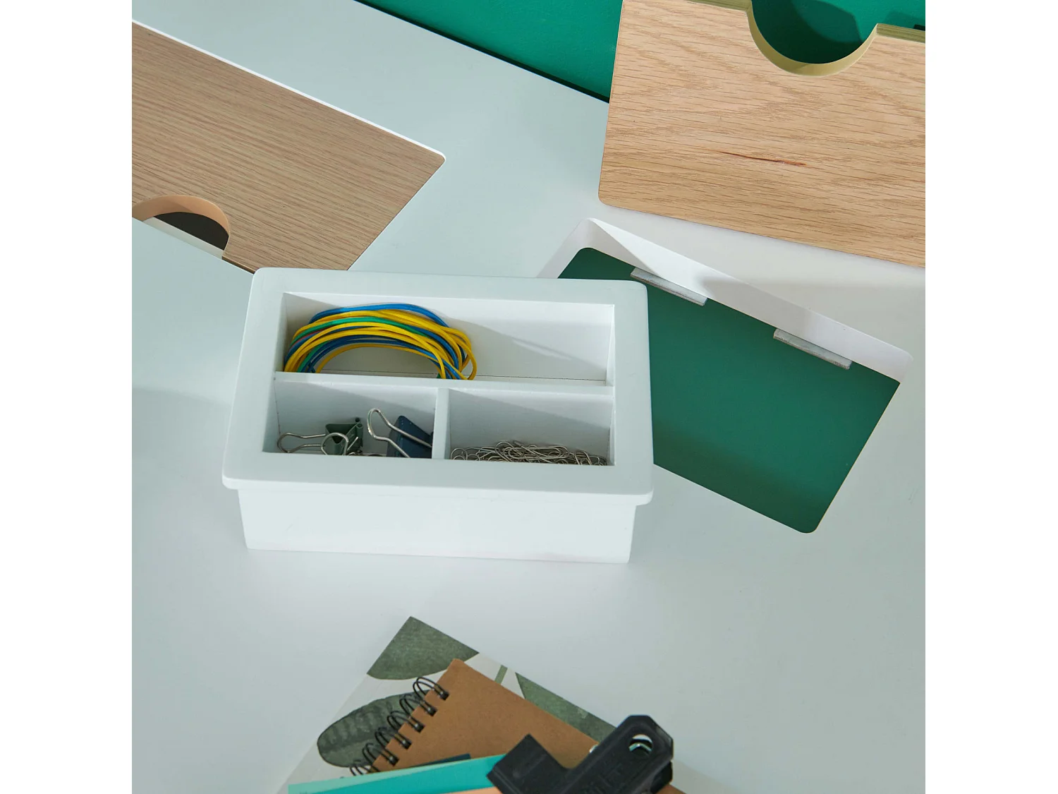 Bureau scandinave chêne et blanc 120cm