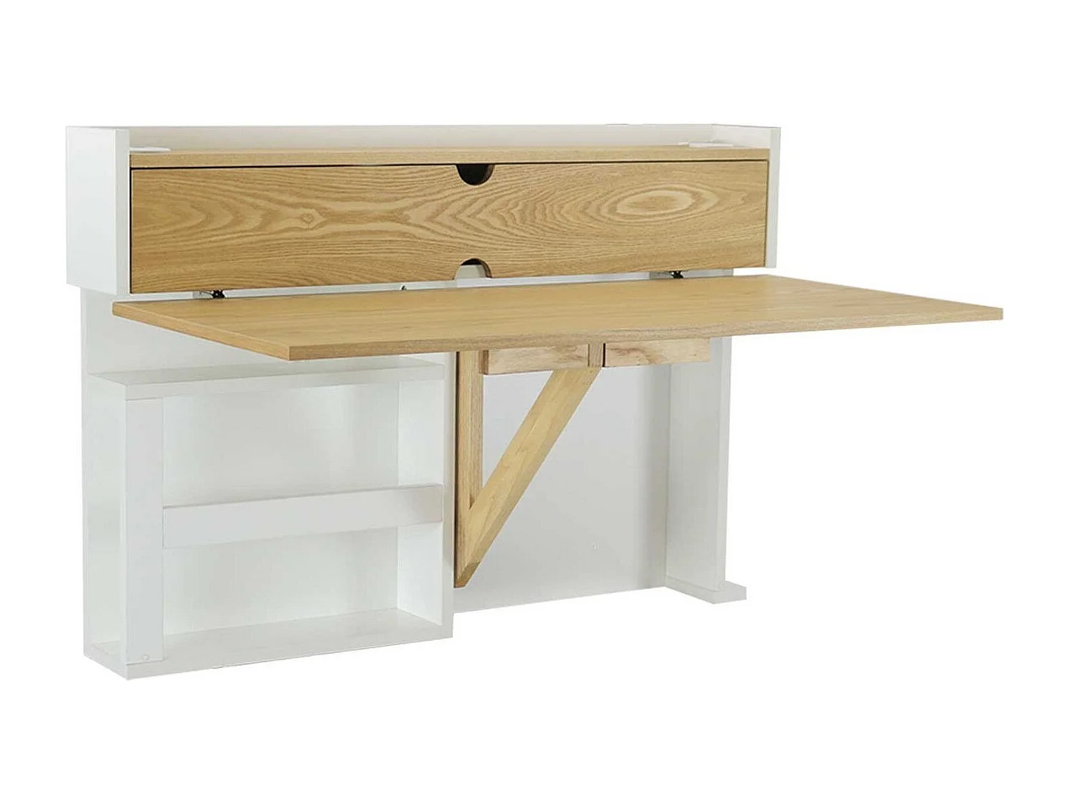 Escritorio de pared plegable de fresno U-LINE