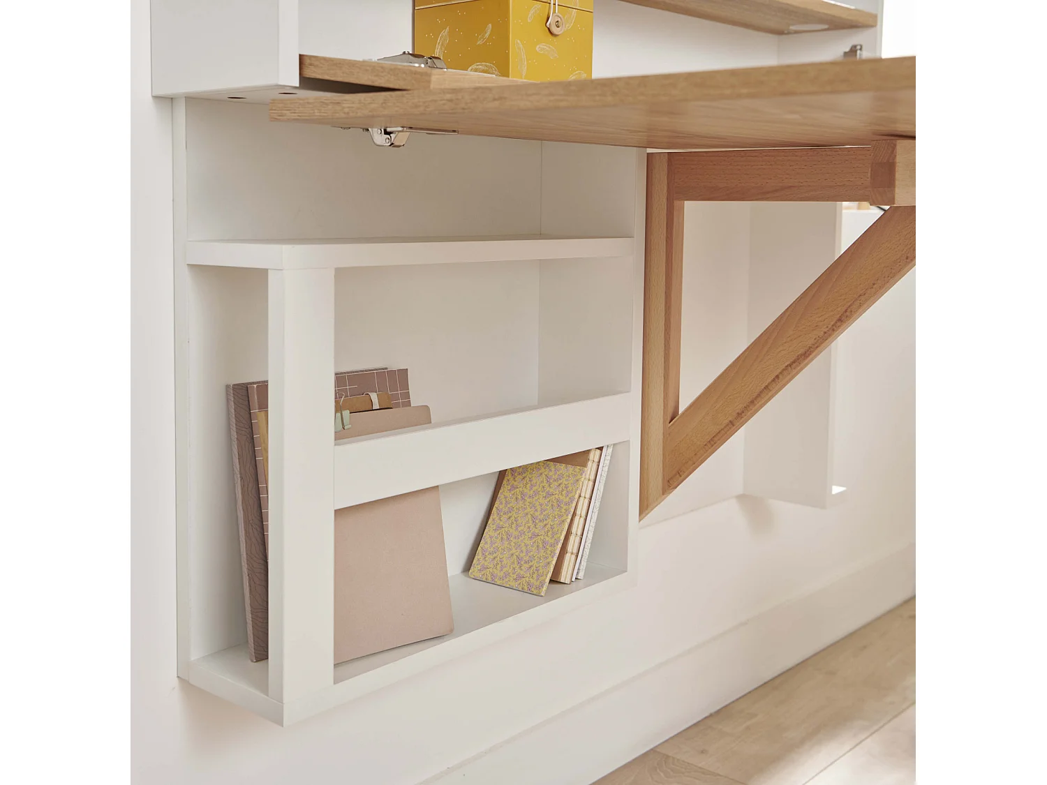 U-LINE essenhouten opvouwbare wandbureau