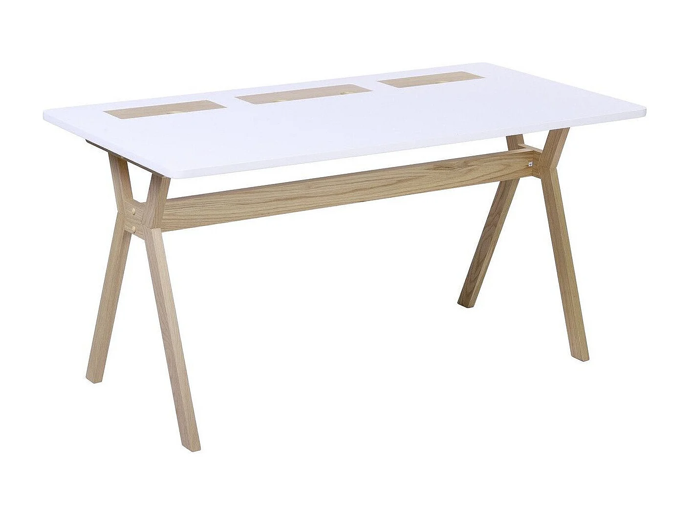 Bureau scandinave chêne et blanc 150cm