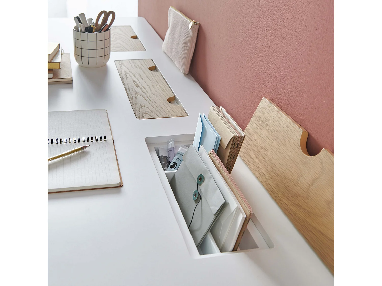 Bureau scandinave chêne et blanc 150cm