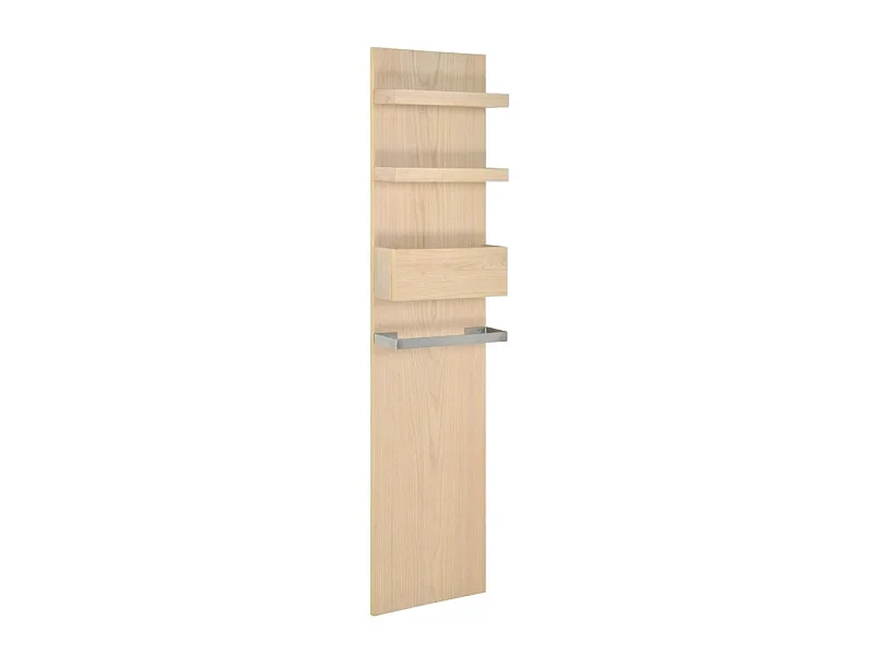 Colonne de salle de bain suspendue chêne ENIO 165cm porte serviette