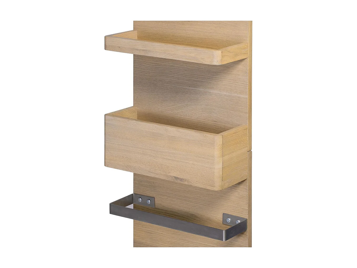 Toallero extraplano de roble y estantes 40x170 cm SAVANE