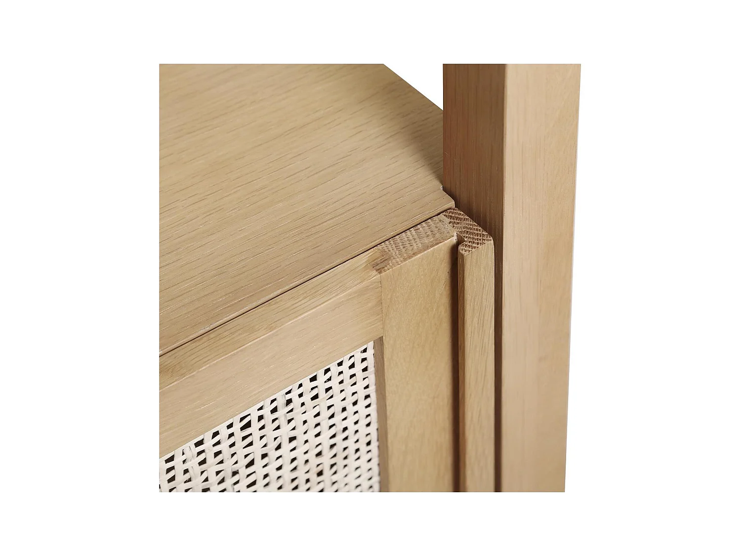 Colonne de salle de bain porte cannage chêne 145 cm