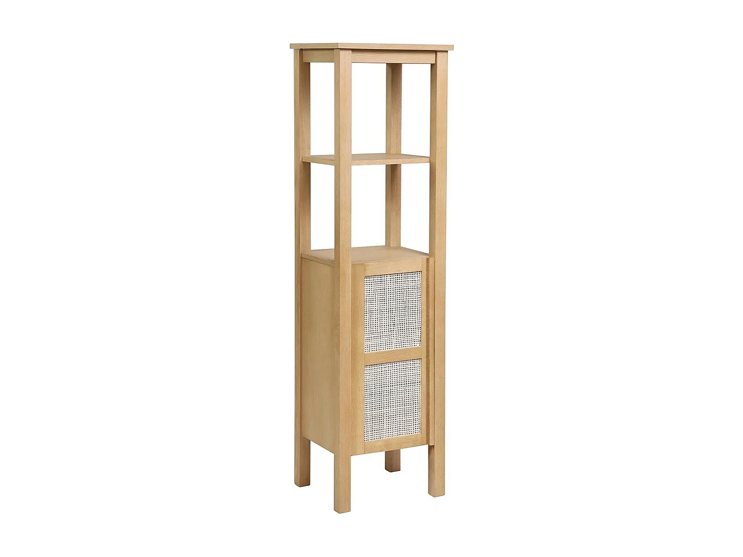 Colonne de salle de bain porte cannage chêne 145 cm