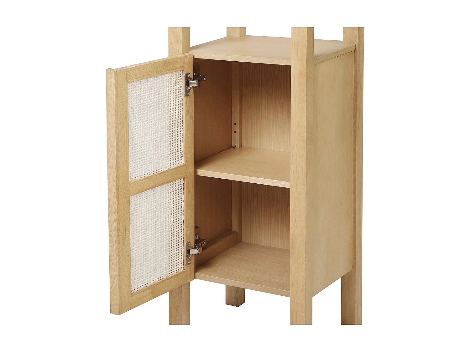 Colonne de salle de bain porte cannage chêne 145 cm