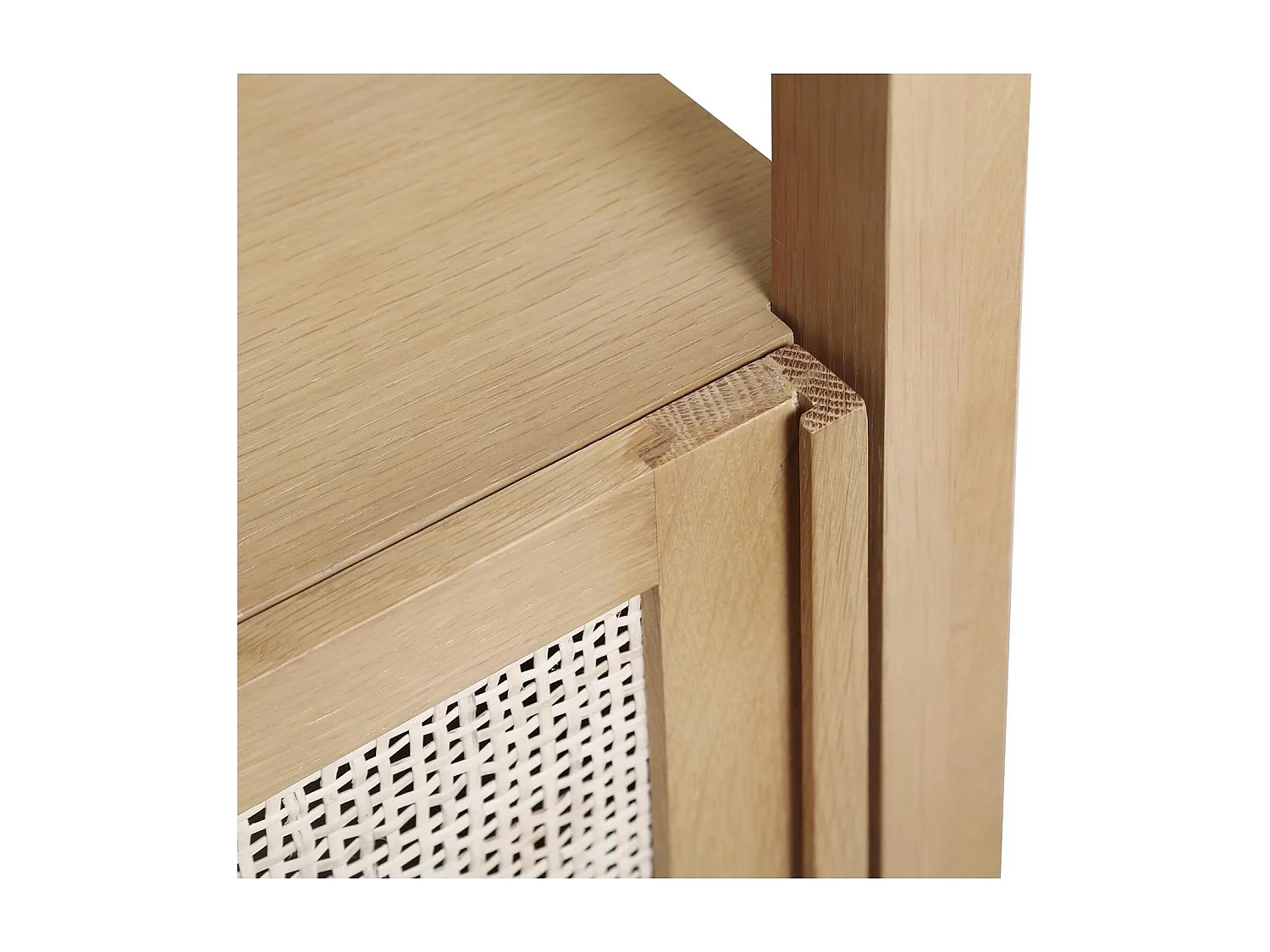 Colonne de salle de bain porte cannage chêne 145 cm