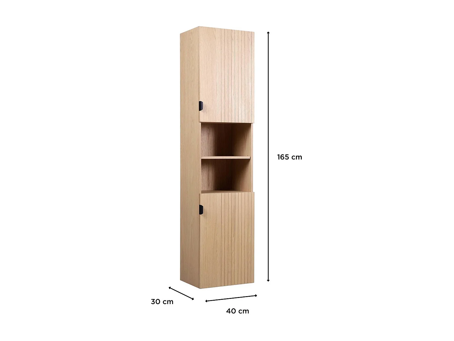 Colonne de salle de bain à suspendre chêne 165 cm