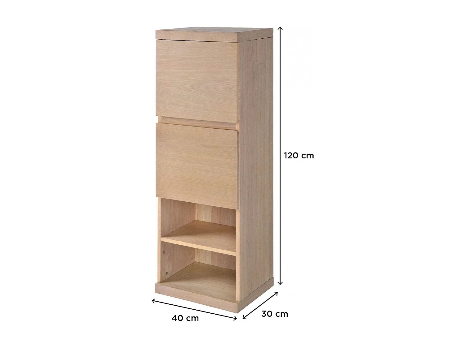 Columna de baño suspendida ENIO 120cm roble con hornacina