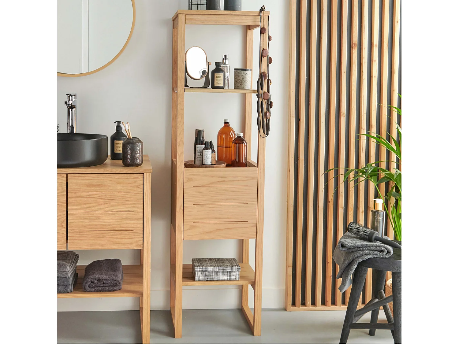 ATOLL Badezimmersäule aus Eiche