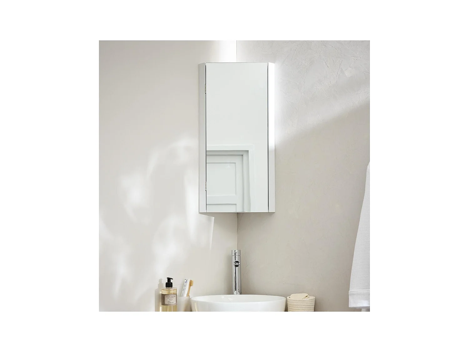 Armoire de toilette d'angle 25,2x70cm
