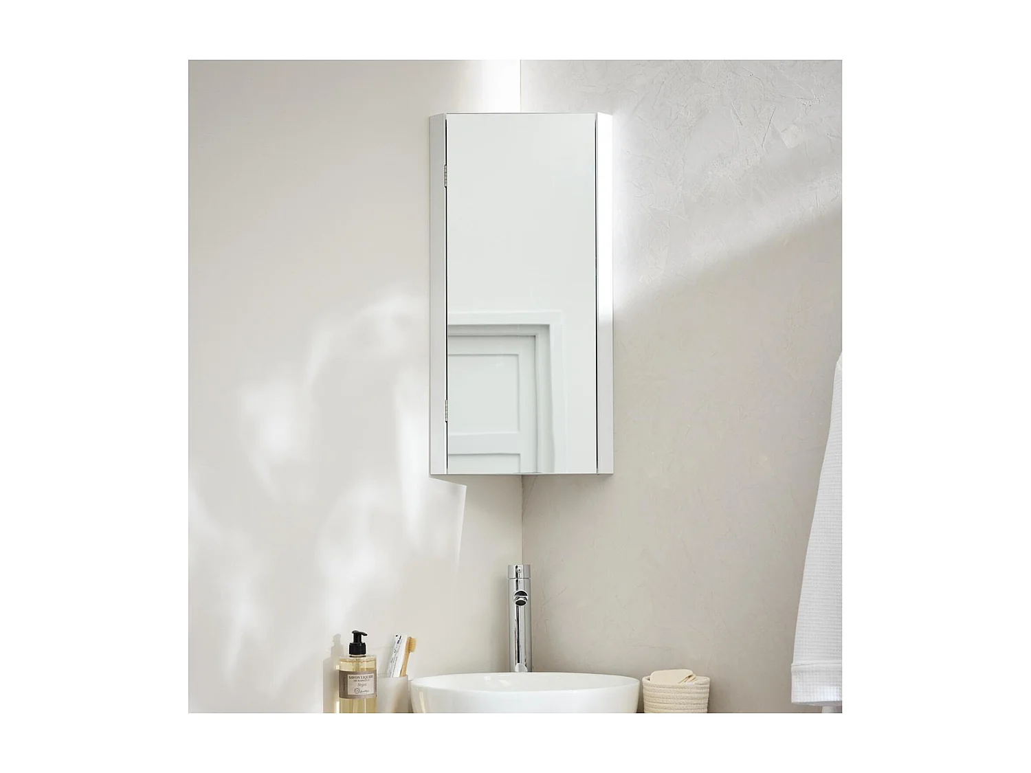 Armoire de toilette d'angle 25,2x70cm