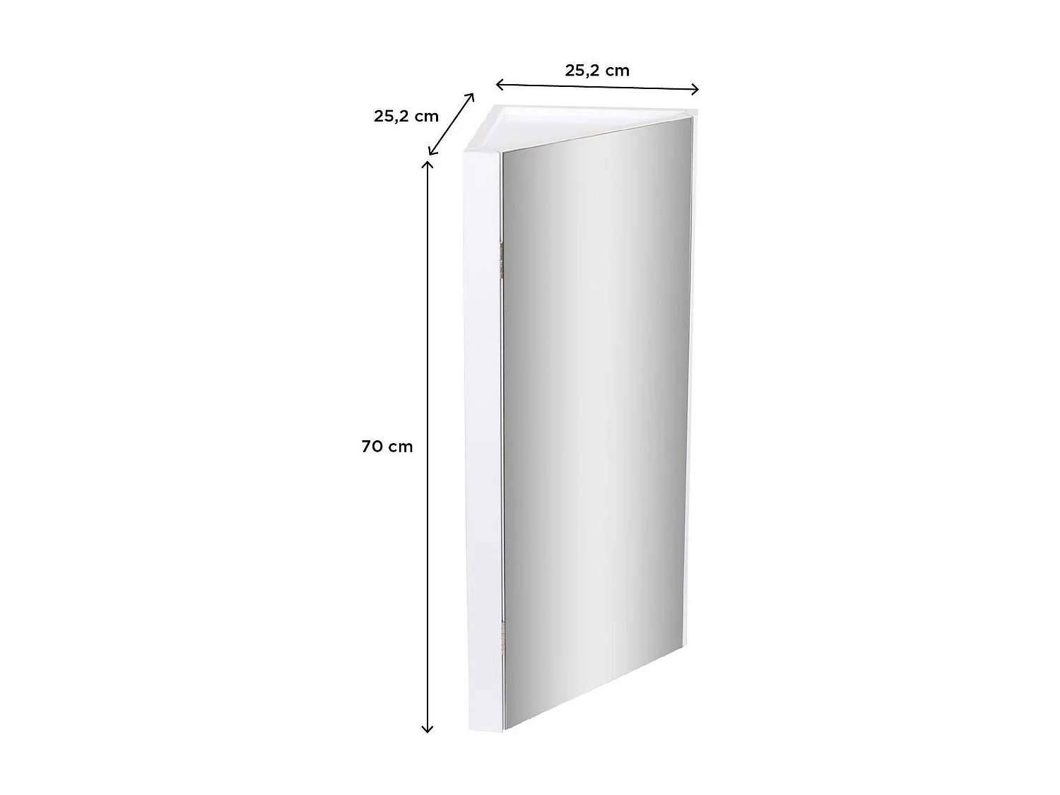Armoire de toilette d'angle 25,2x70cm