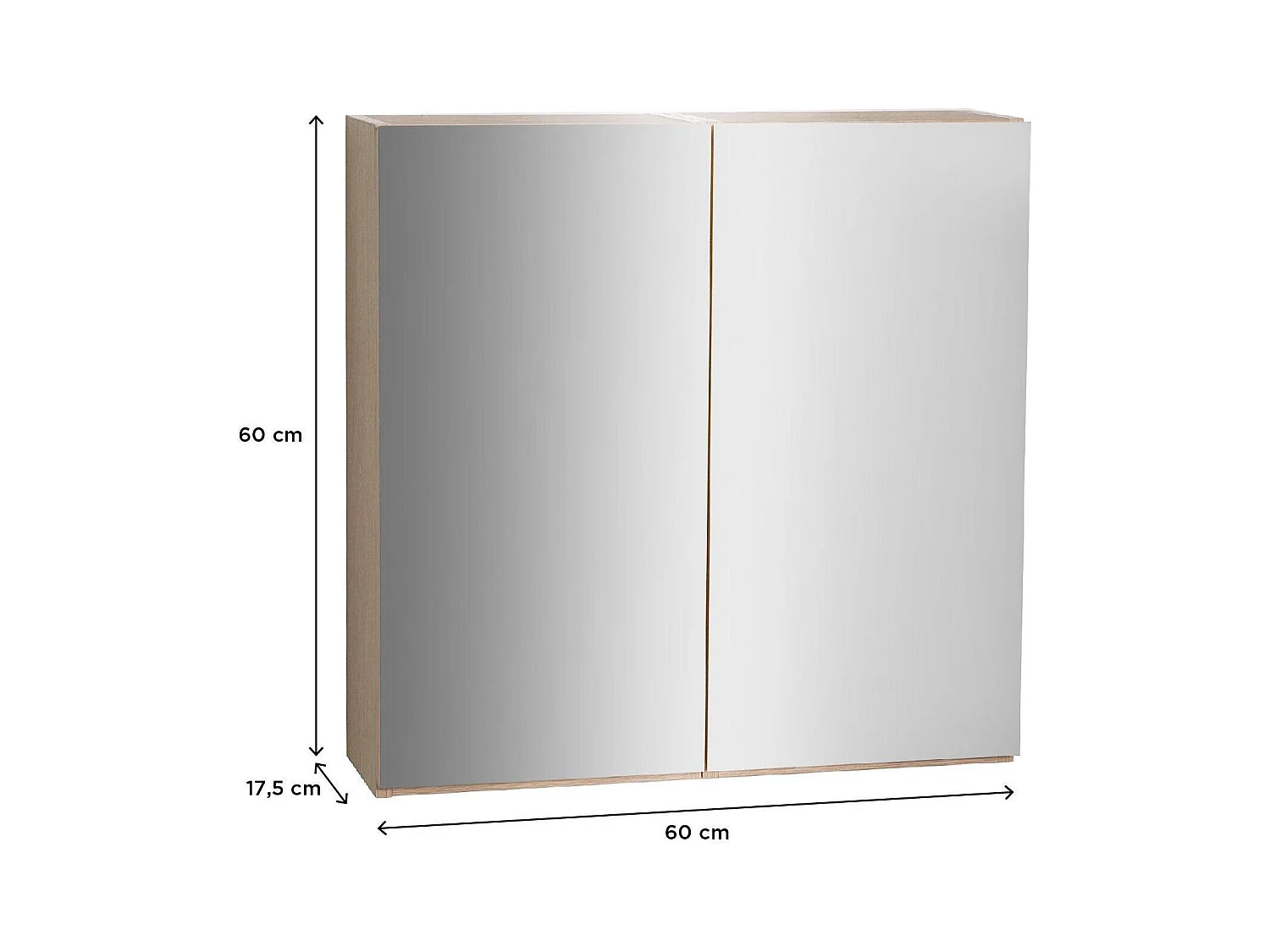 WILL 60 cm Badezimmerschrank mit Doppeltür und Spiegel