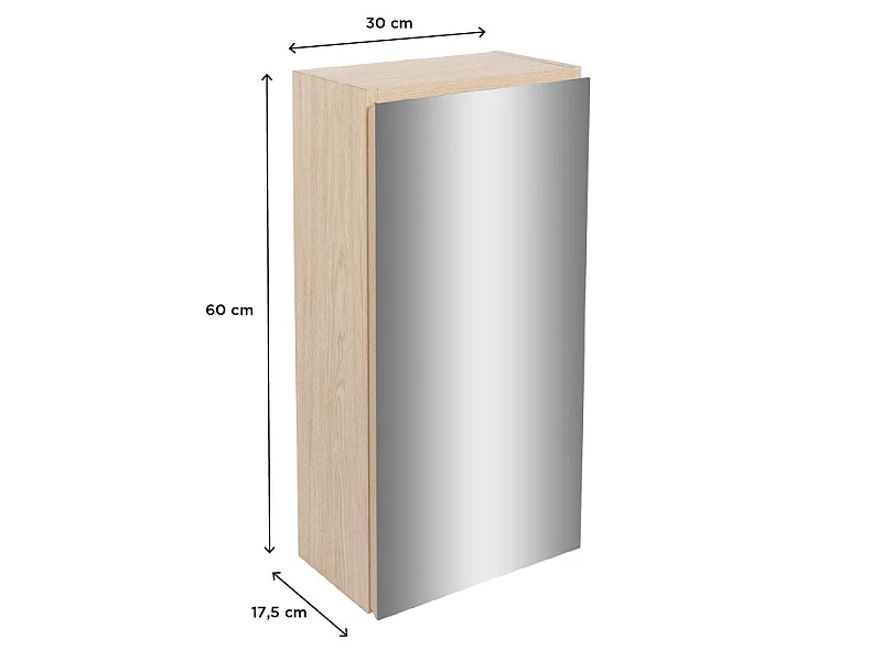 Armoire de toilette d'angle avec miroir WILL