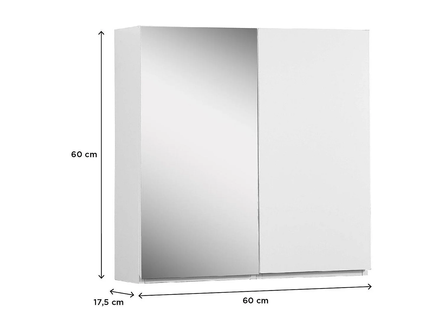 WILL 60cm dubbele deur badkamerkast met spiegel