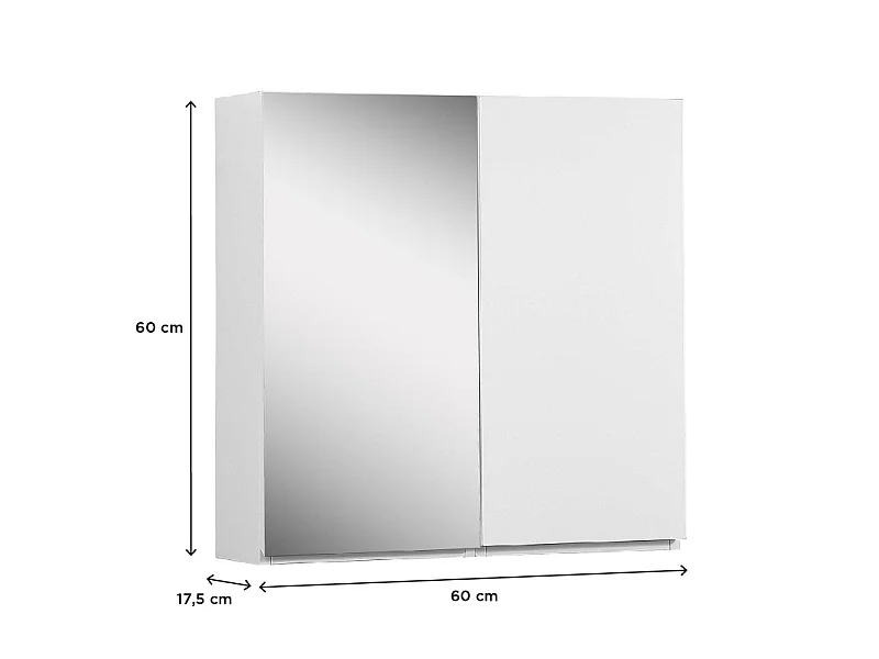WILL 60cm szafka łazienkowa dwudrzwiowa z lustrem