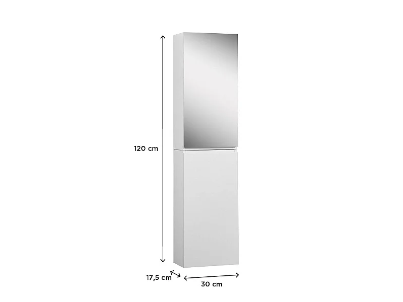 WILL 60cm szafka łazienkowa dwudrzwiowa z lustrem