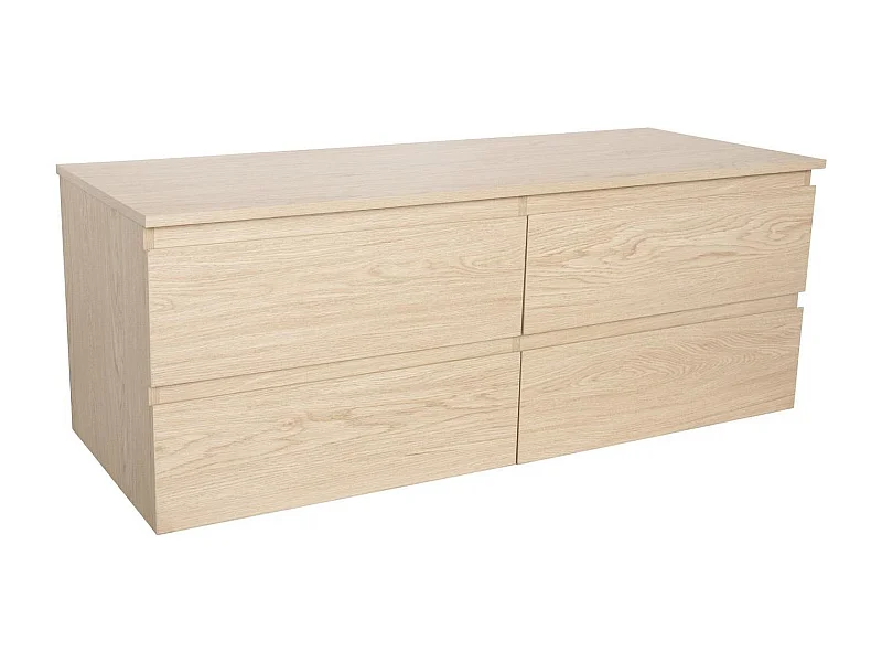 Mobile doppio lavello sospeso SORRENTO da 120 cm con piano in legno