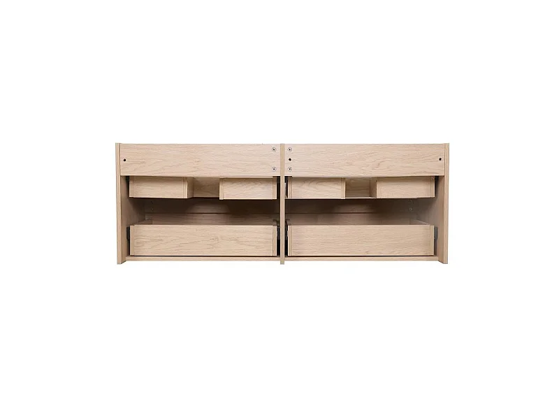 Meuble double vasque SORRENTO suspendu avec plan céramique 120cm