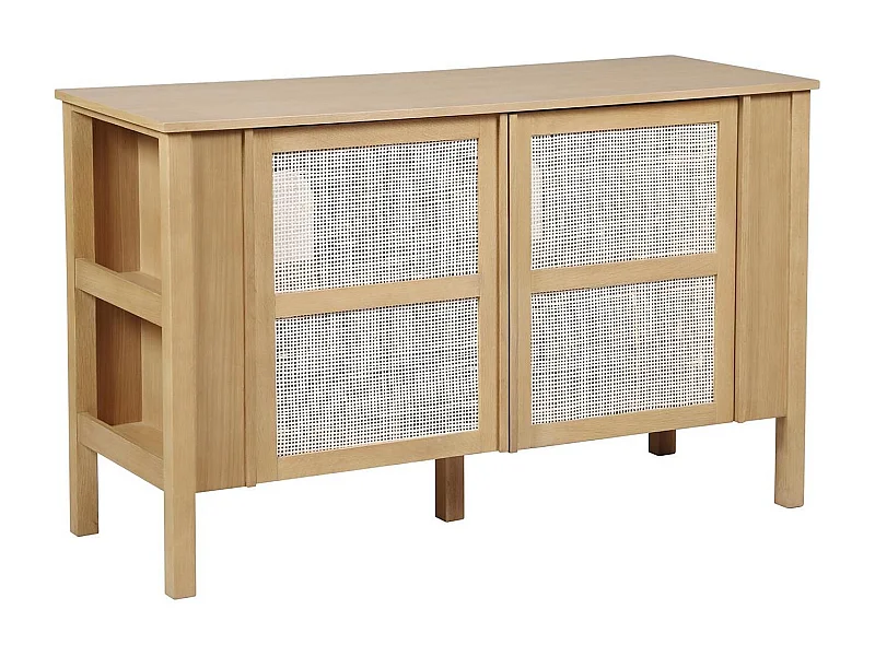 Mueble de lavabo doble NESTO en roble caña