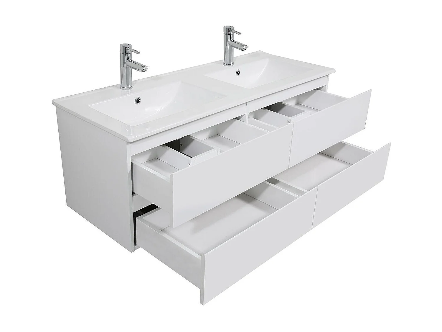 Meuble sous vasque suspendu 120cm - pour plan bois ou plan céramique