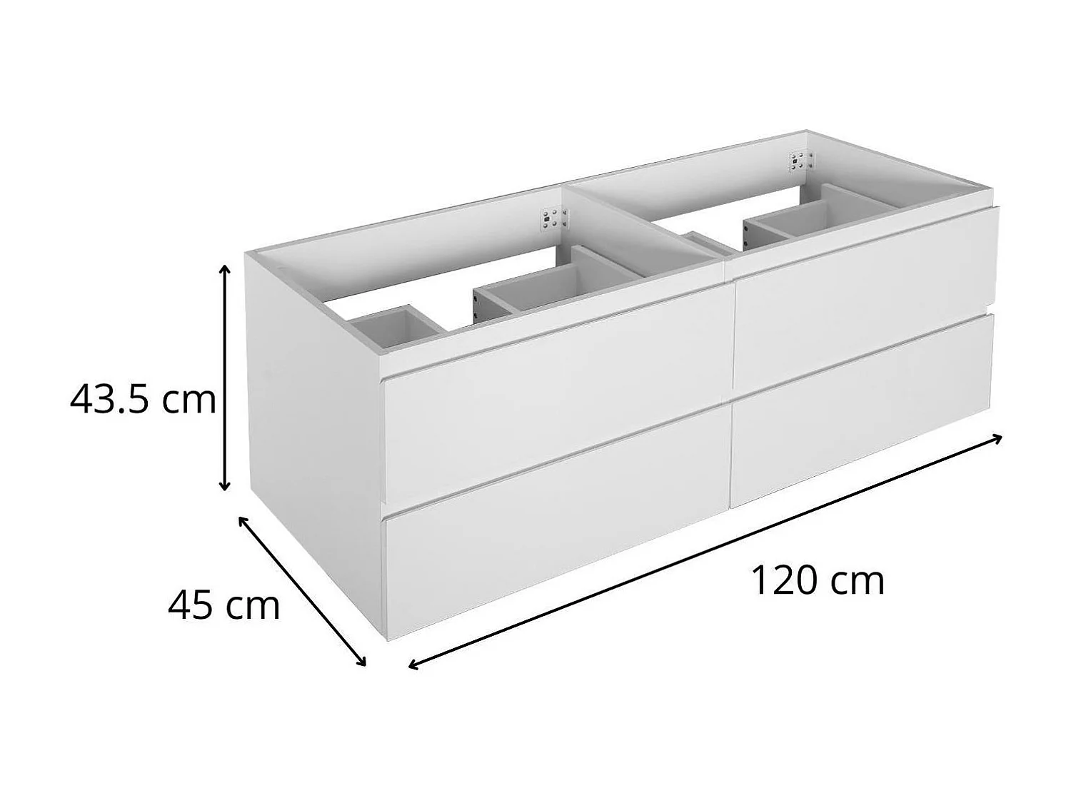 Meuble sous vasque suspendu 120cm - pour plan bois ou plan céramique