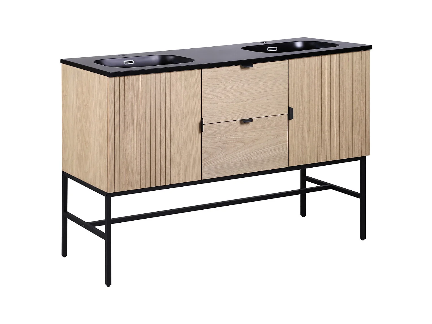 Meuble double vasque sur pieds chêne 140 cm STUDIO