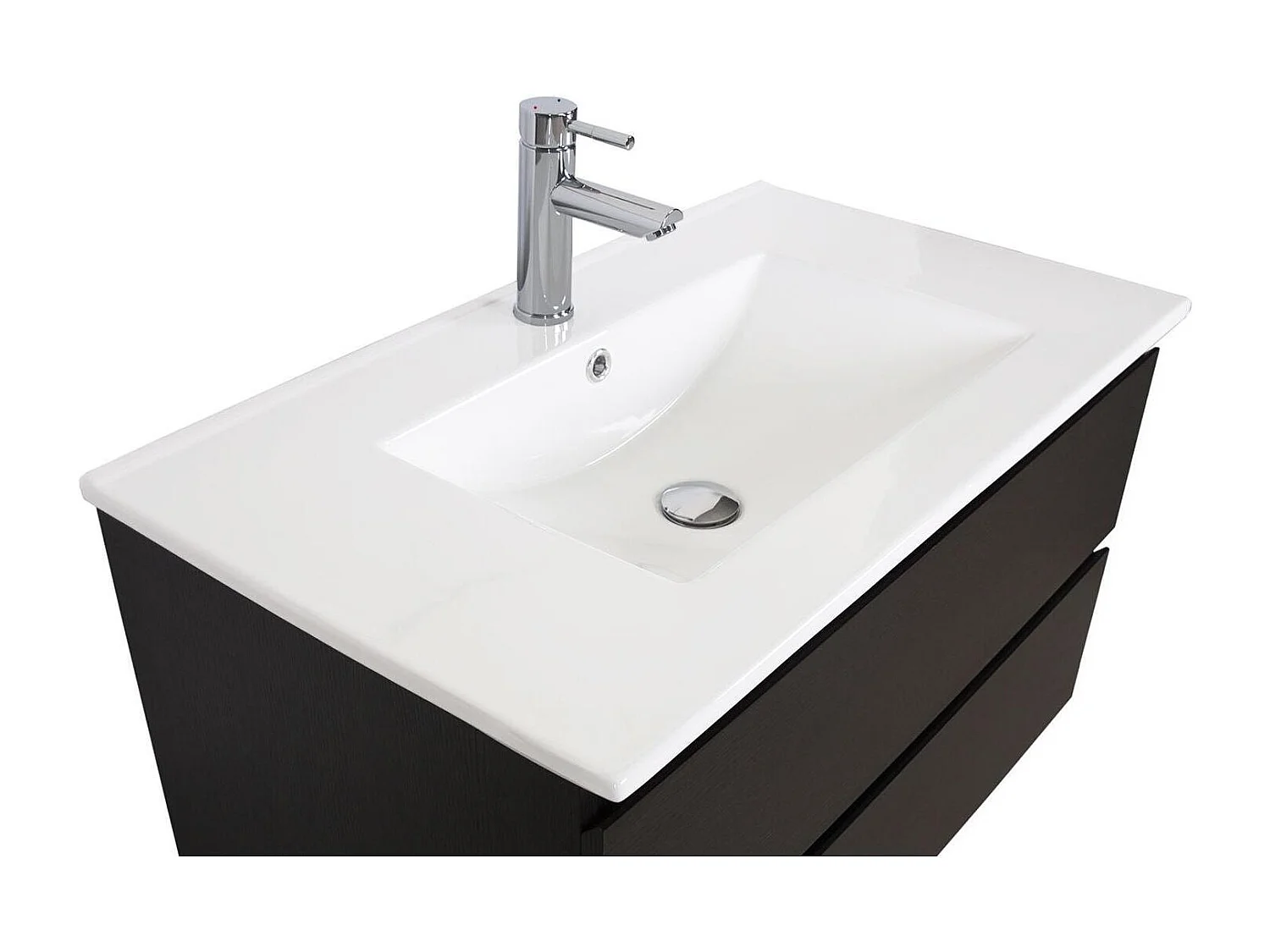 Meuble simple vasque suspendu 80cm - avec plan vasque céramique