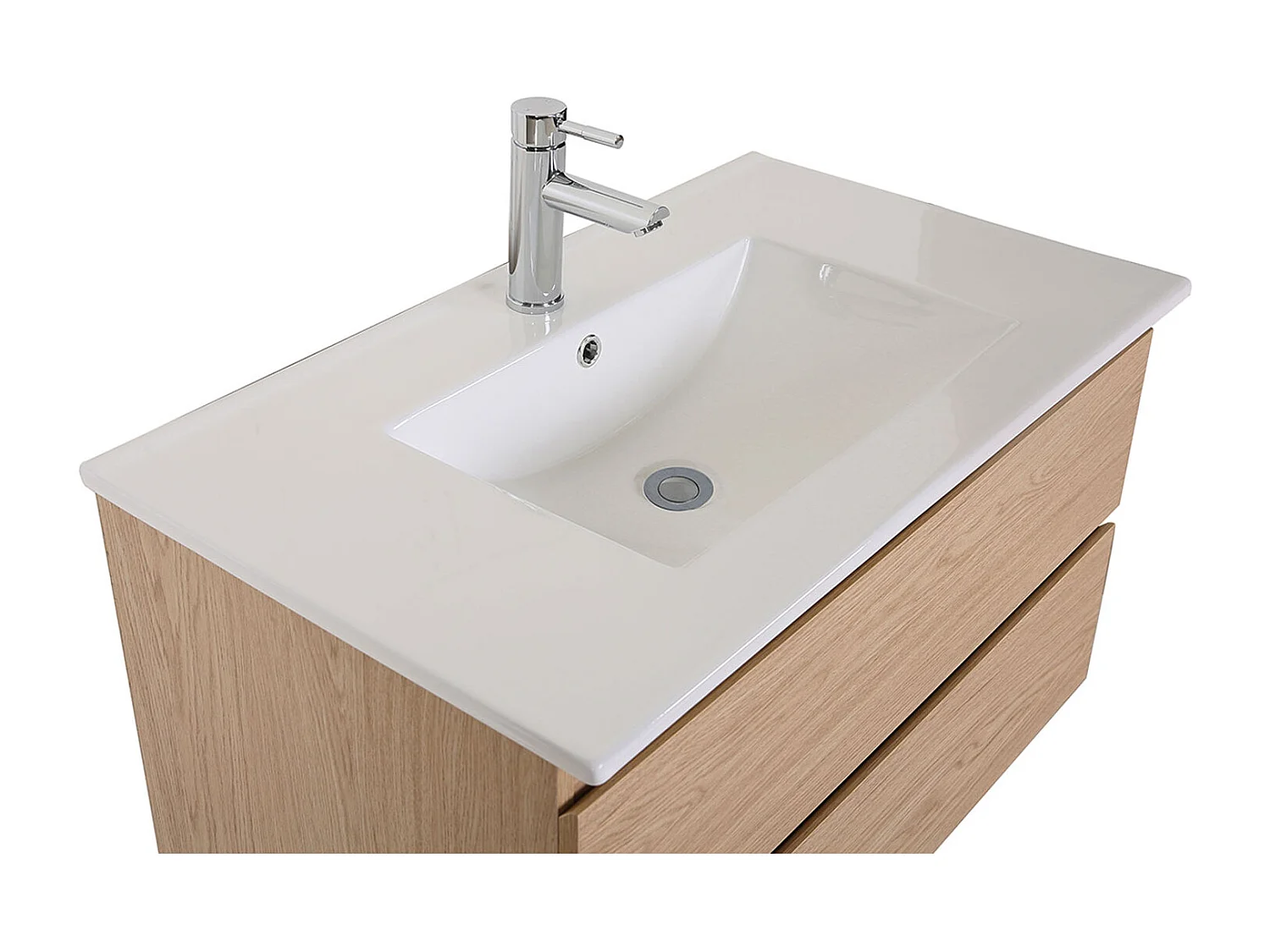 Meuble simple vasque suspendu 80cm - avec plan vasque céramique