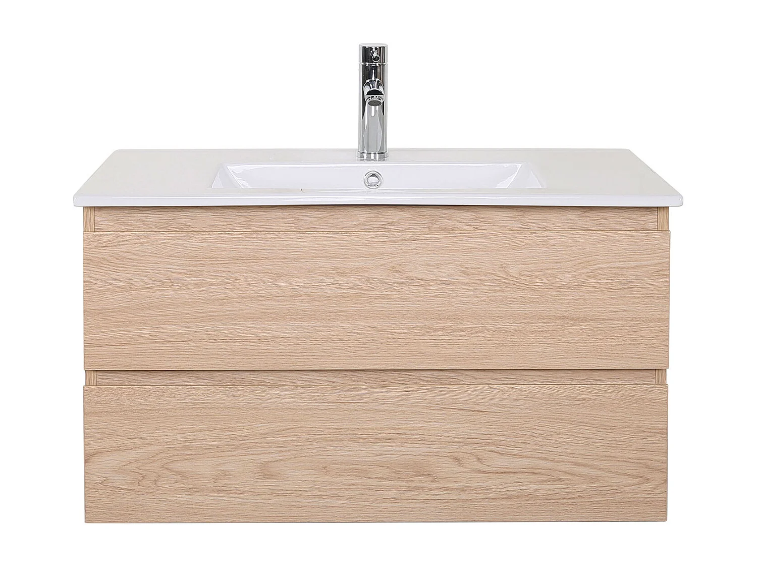 Meuble simple vasque suspendu 80cm - avec plan vasque céramique